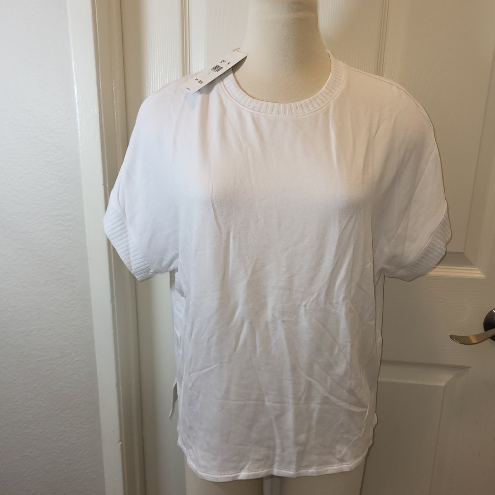 Splendid Collection Women's Crew neck Short‎ Sleeve Tops White Size-S MSRP$98.00